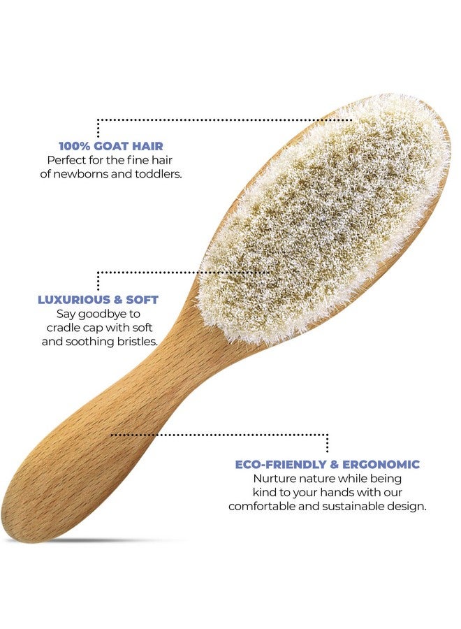 OCCObaby Premium Wooden Baby Hair Brush and Comb Set - Gentle Goat Hair Bristle Brush for Cradle Cap - Ideal Baby Brush Set for Newborns and Toddler Comb - Image 4