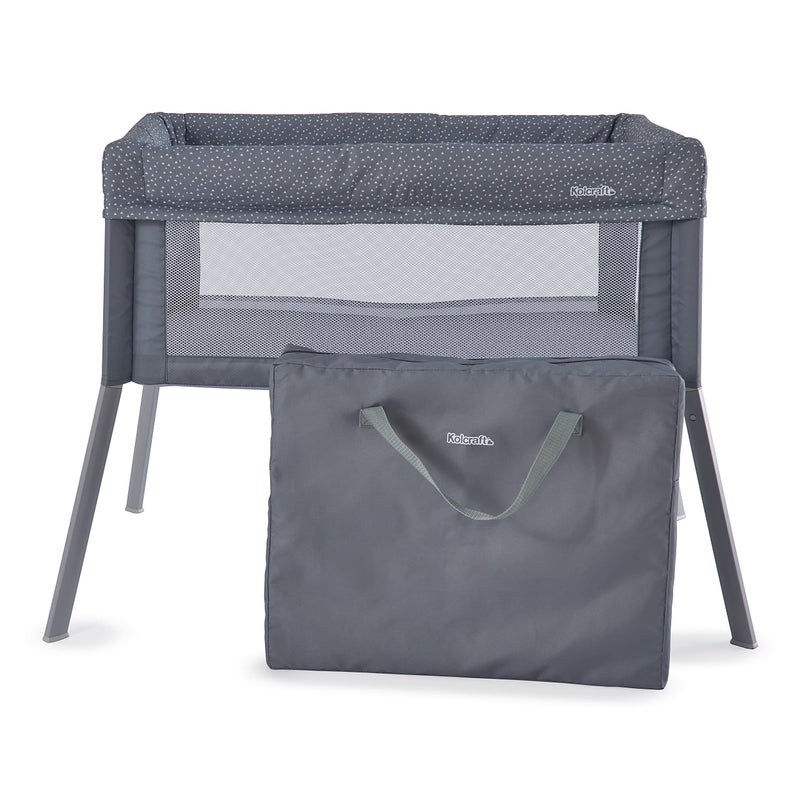 Kolcraft Healthy Lite Portable Lightweight Travel Infant and Baby Bassinet for Home or Travel Secure and Comfortable for Newborn Compact Fold Gray