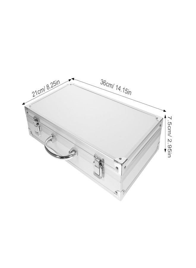 ERINGOGO Aluminum Briefcase - 14 Inch Hard Laptop Case With Lock, Multifunctional, Stylish White Case - Image 3