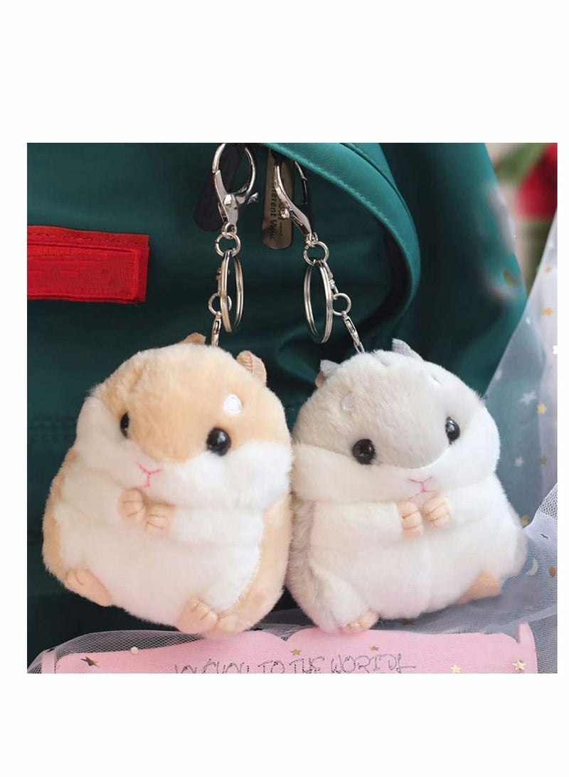 Plush Hamster Keychains Stuffed Animal Keyring Pendant Purse Backpack Handbag Charms 2 Pack  - Image 5