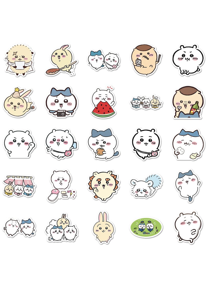 50pcs Anime Cartoon Waterproof Graffiti Sticker Set, Cute Expression Pack Stickers - Image 3