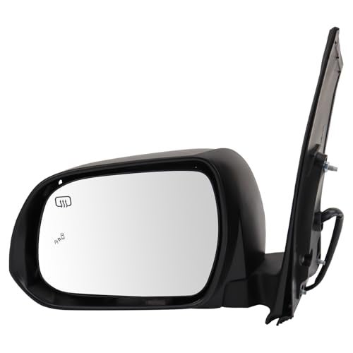 TRQ Left Mirror with Heat Manual Folding with Blind Spot Indicator Drivers Side Compatible with 2013-2017 Toyota Sienna TO1320301 - Image 1
