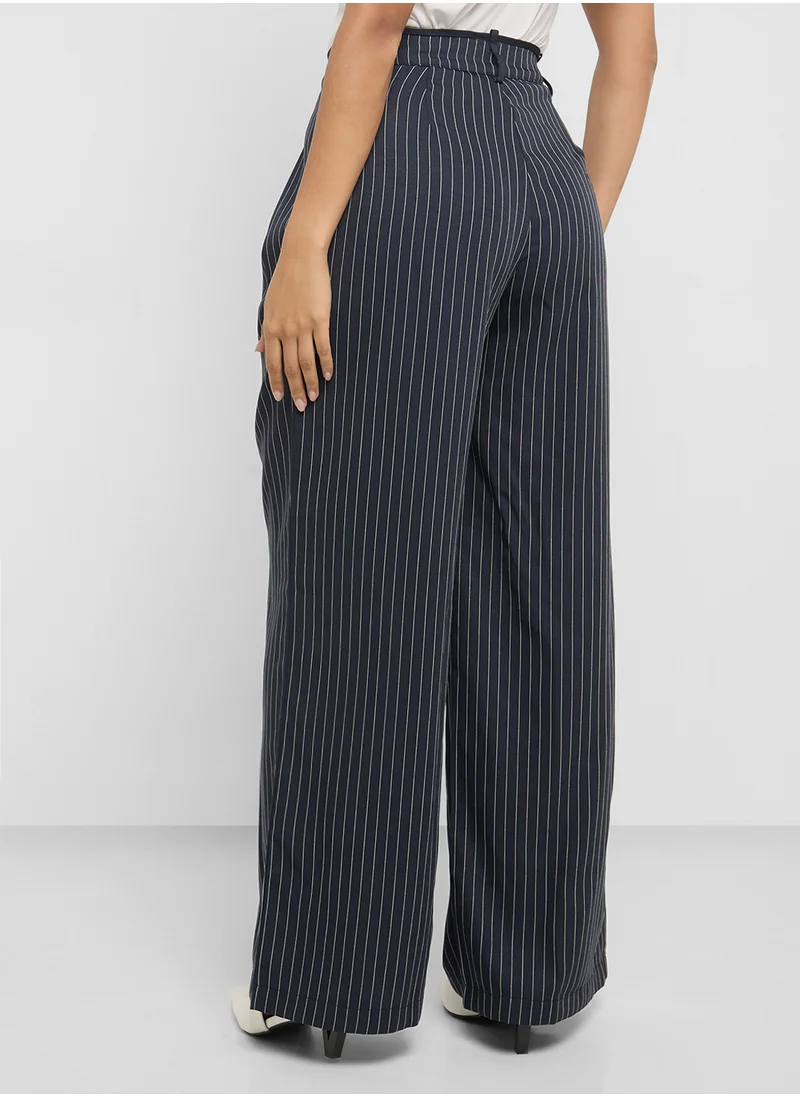ELLA Pinstriped High Waisted Pants