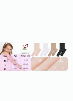 Perfectory School Uniform Tights for Girls Ballet Dance Footed Tight Ultra Soft-Black-3 Pairs  - Image 5