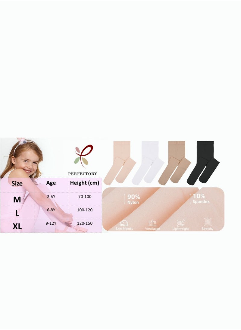 Perfectory School Uniform Tights for Girls Ballet Dance Footed Tight Ultra Soft-Black-3 Pairs  - Image 5