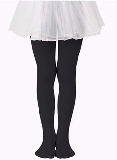 Perfectory School Uniform Tights for Girls Ballet Dance Footed Tight Ultra Soft-Black-3 Pairs  - Image 2