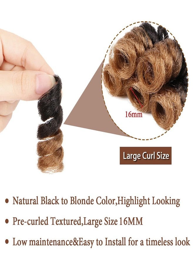 MIMAN 3 Packs 10 Inch Short Curly Crochet Hair Braids for Black Women16MM Bouncy Spiral Curls Crochet Braided Hair Extension for Women DIY Mohawk Afro Braided Hairstyle(Black to Blonde) - Image 5