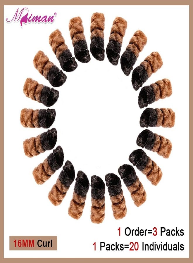 MIMAN 3 Packs 10 Inch Short Curly Crochet Hair Braids for Black Women16MM Bouncy Spiral Curls Crochet Braided Hair Extension for Women DIY Mohawk Afro Braided Hairstyle(Black to Blonde) - Image 4