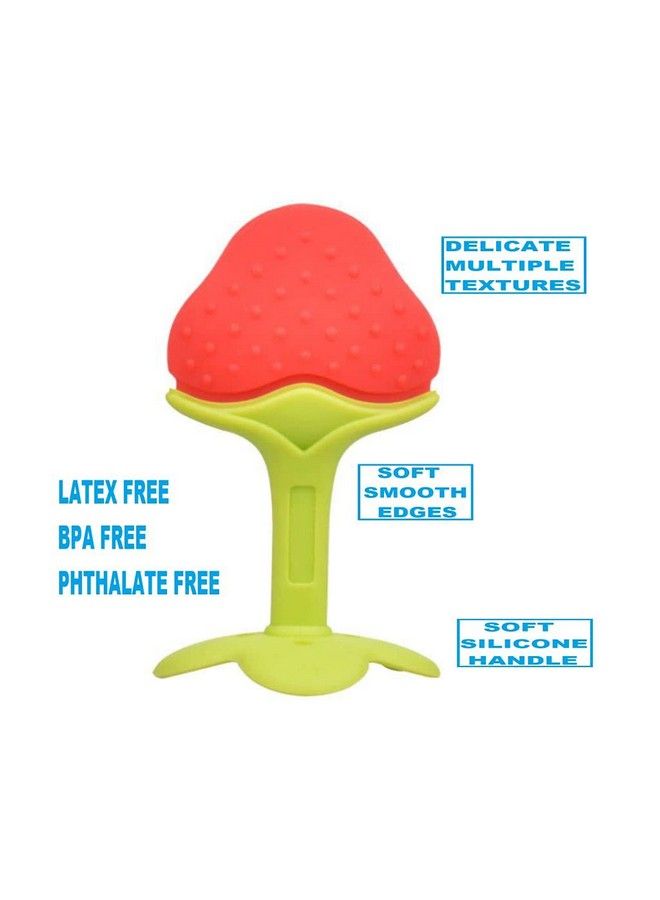 Tinny Tots Baby Soft Silicone Fruit Shaped Teether Teething Toys For Baby Textured Molar Teeth Soother Massage Bpa Free; Infants Dental Care Baby Teether For Tooth Gum Pain Relief (Pack Of 3) - Image 4
