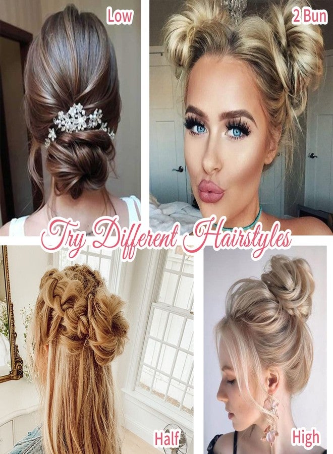HOOJIH Messy Bun Hair Piece, Super Long Tousled Updo Hair Bun Extensions Wavy Hair Wrap Ponytail Hairpieces Hair Scrunchies with Elastic Hair Band HB007 Grace - Warm Brown with Medium Brown Highlights - Image 5