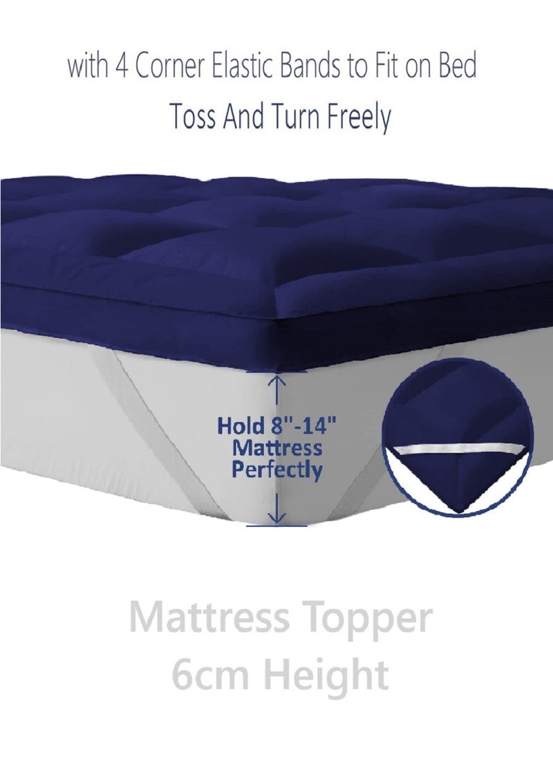 Blueberry Microfiber Quilted Mattress Topper 6cm Height 120x200cm  - Image 3