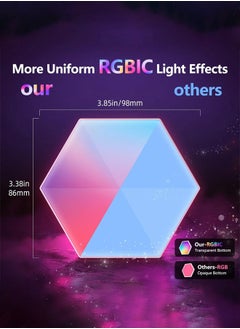 Bukela Smart Hexagon RGBIC Wi-Fi LED Panels - Music Sync Gaming Lights with APP Control, 6-Pack Remote Wall Lights for Living Room & Home Decor (Ideal Gift)  - Image 5