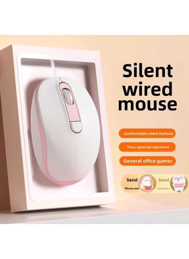 Generic - Notebook Office Wireless Bluetooth Mouse Girls High-value Mouse Wired Mute Universal Desktop Computer Home-Color:[Insurance + Free Shipping, Returns And Exchanges If Not Satisfied] *2-year Long Warranty-Interface:Official Standard Configuration - Image 1