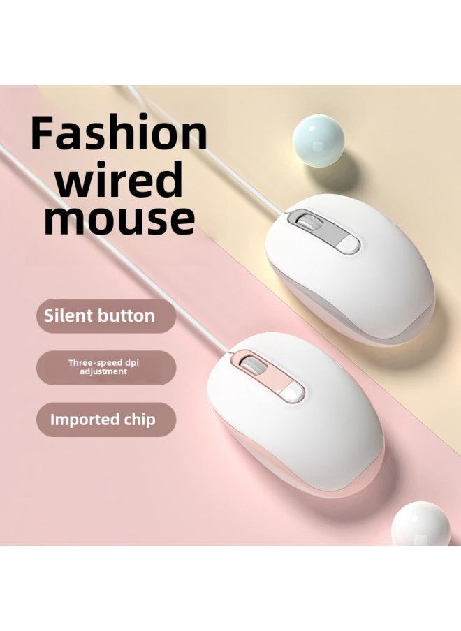 Generic - Notebook Office Wireless Bluetooth Mouse Girls High-value Mouse Wired Mute Universal Desktop Computer Home-Color:[Insurance + Free Shipping, Returns And Exchanges If Not Satisfied] *2-year Long Warranty-Interface:Official Standard Configuration - Image 1