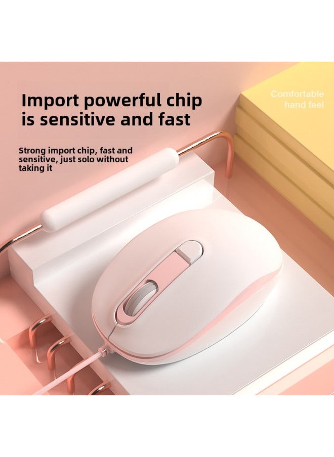 Generic - Notebook Office Wireless Bluetooth Mouse Girls High-value Mouse Wired Mute Universal Desktop Computer Home-Color:[Insurance + Free Shipping, Returns And Exchanges If Not Satisfied] *2-year Long Warranty-Interface:Official Standard Configuration - Image 1
