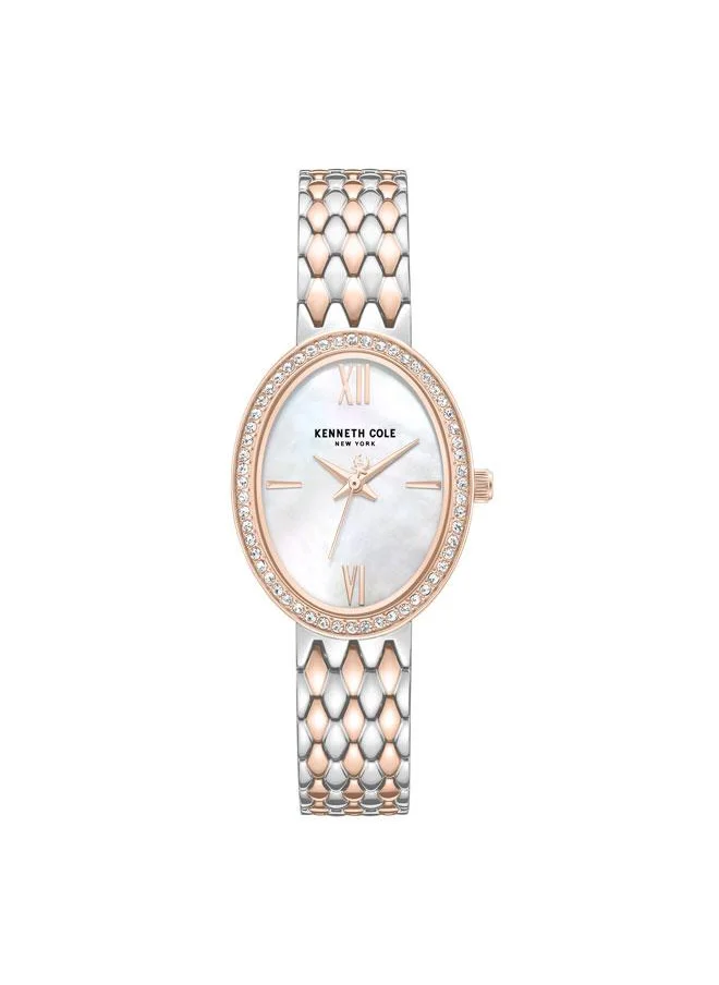 Kenneth Cole New York Upper East Side Women's 25mm Watch with White Mother-of-pearl Dial & Two-tone Stainless Steel Bracelet