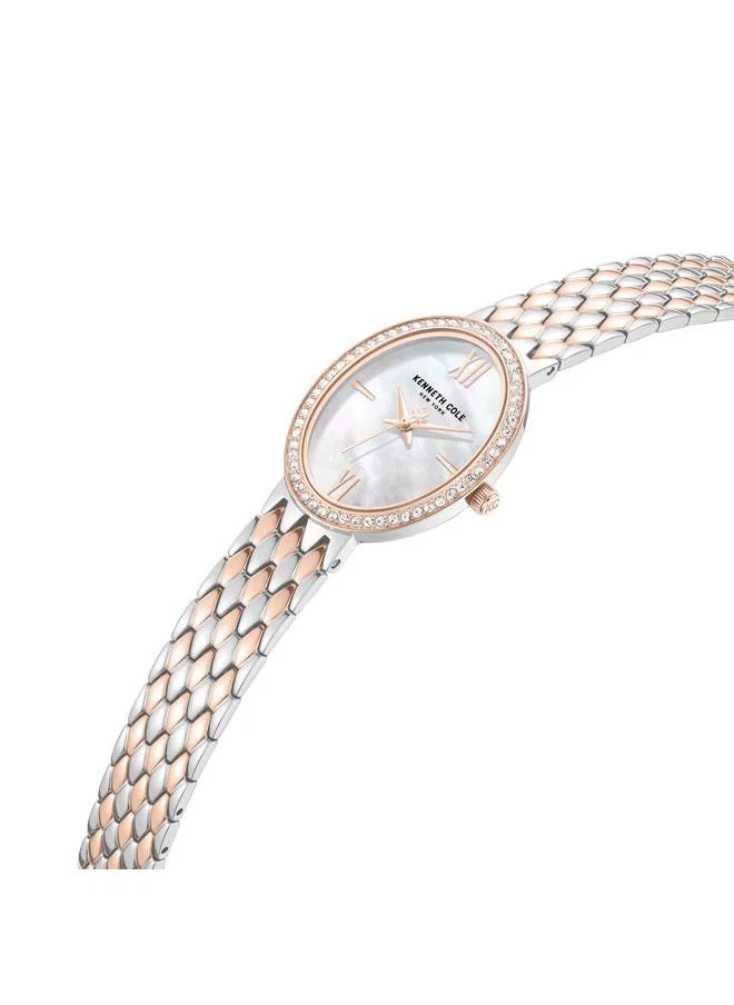 Kenneth Cole New York Upper East Side Women's 25mm Watch with White Mother-of-pearl Dial & Two-tone Stainless Steel Bracelet