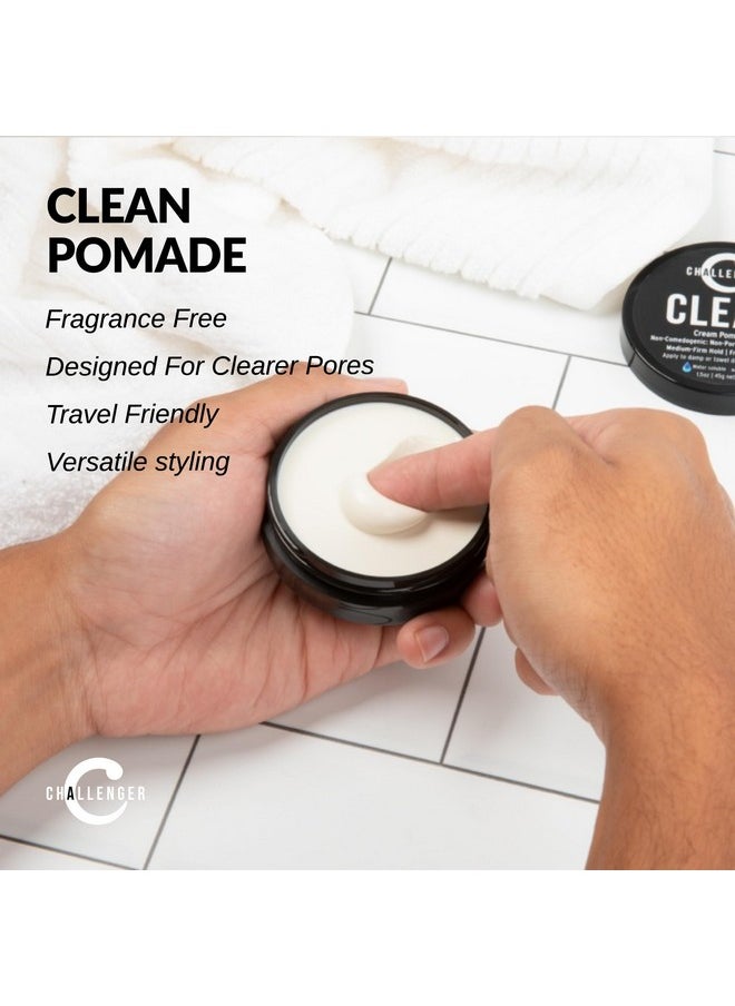 Challenger - Challenger Fragrance Free Cream Pomade | Non-Comedogenic Styling Product | Unscented Hair Gel | Medium Firm Hold & Clean Ingredients | 1.5oz - Image 1