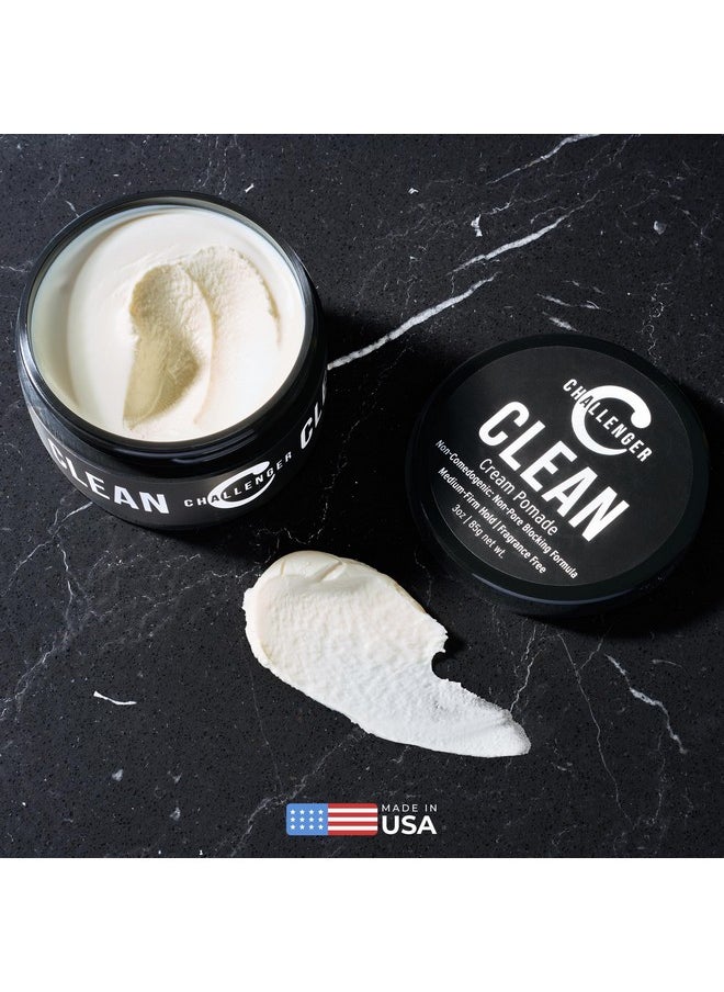 Challenger - Challenger Fragrance Free Cream Pomade | Non-Comedogenic Styling Product | Unscented Hair Gel | Medium Firm Hold & Clean Ingredients | 1.5oz - Image 1