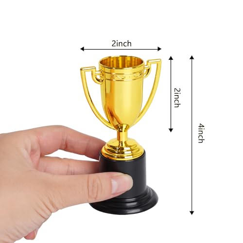 ZZYFGH 6 Pack Mini Gold Award Trophy Cup for Kids and Adults, 4 Inch Plastic Trophies for Sports, Party Favors, Tournaments, Competitions (6 Pack) - Image 2