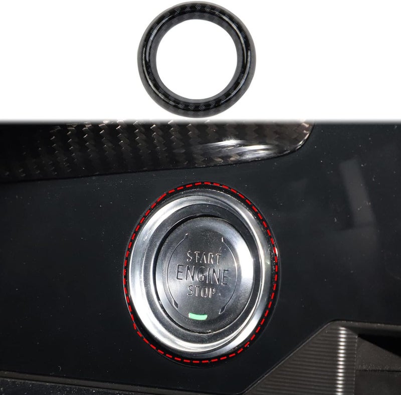 crosselec Carbon Fiber Engine Start/Stop Push Button Cover Trim for Chevrolet Corvette C8 2020-2023 - Image 1