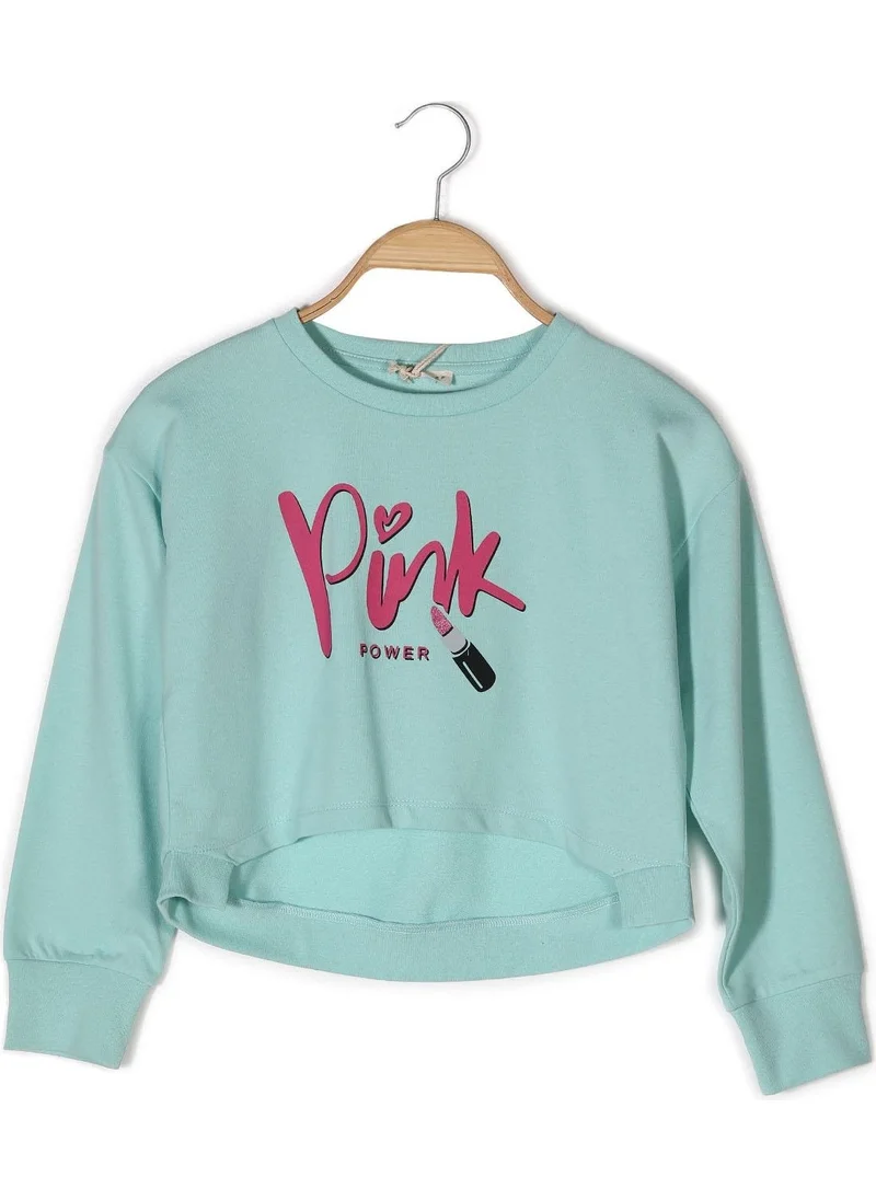 Zeyland Girls Printed Crop Sweatshirt