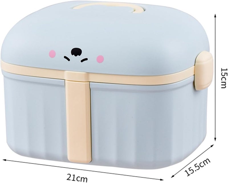 MAMMOTH plastic First Aid Kit, Medicine Box, With Handle, Large Capacity, Removable Tray, Kids Cute Small Home Sewing Box Car Storage Medicine Case Pill Storage Organize Moisture Resistant (blue) - Image 2