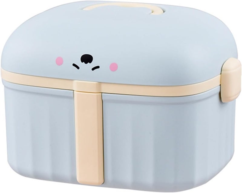 MAMMOTH plastic First Aid Kit, Medicine Box, With Handle, Large Capacity, Removable Tray, Kids Cute Small Home Sewing Box Car Storage Medicine Case Pill Storage Organize Moisture Resistant (blue) - Image 1