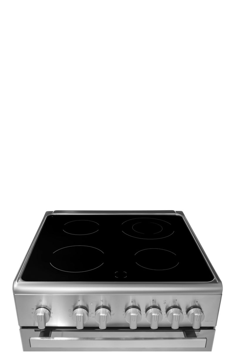 ELBA - 60cm Freestanding Electric Cooking Range - 4 Zone Ceramic Cooktop - Automatic Ignition + 69Ltr Electric 9 Function Oven - Convection Fan Cooking - Stainless Steel - Italian Technology - Image 3