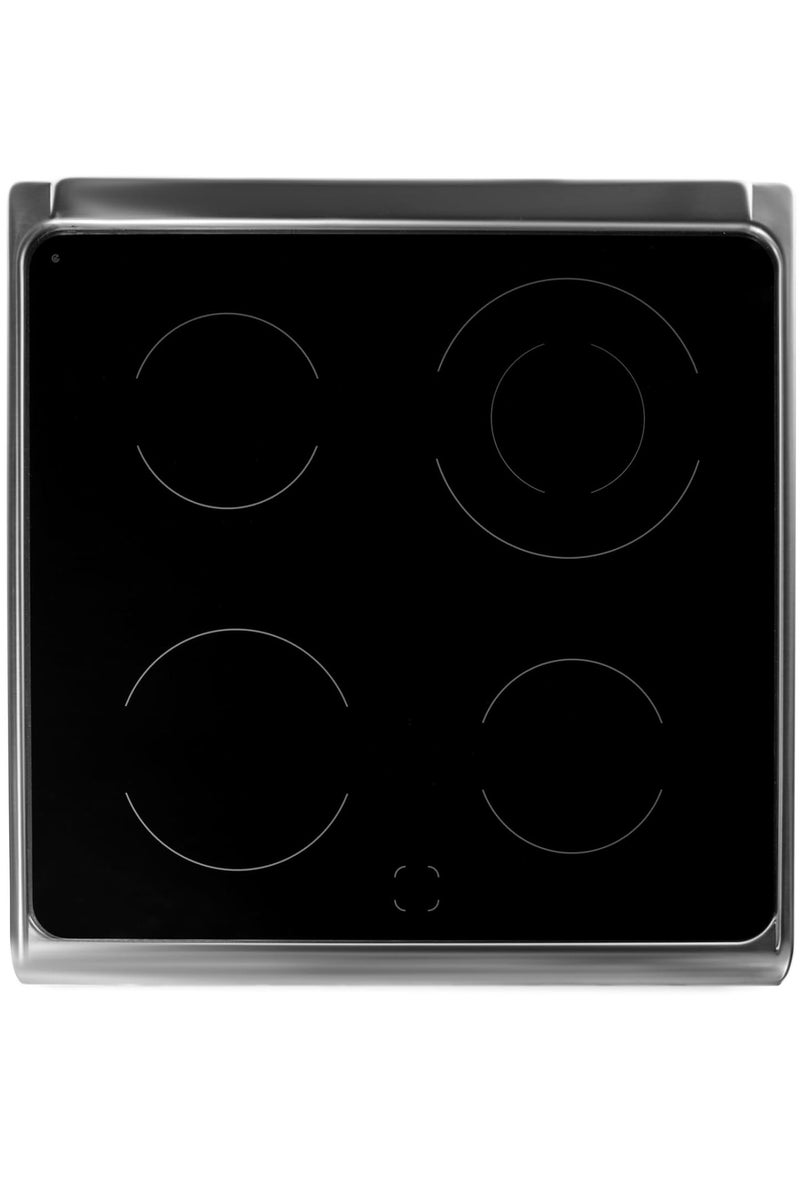 ELBA - 60cm Freestanding Electric Cooking Range - 4 Zone Ceramic Cooktop - Automatic Ignition + 69Ltr Electric 9 Function Oven - Convection Fan Cooking - Stainless Steel - Italian Technology - Image 4