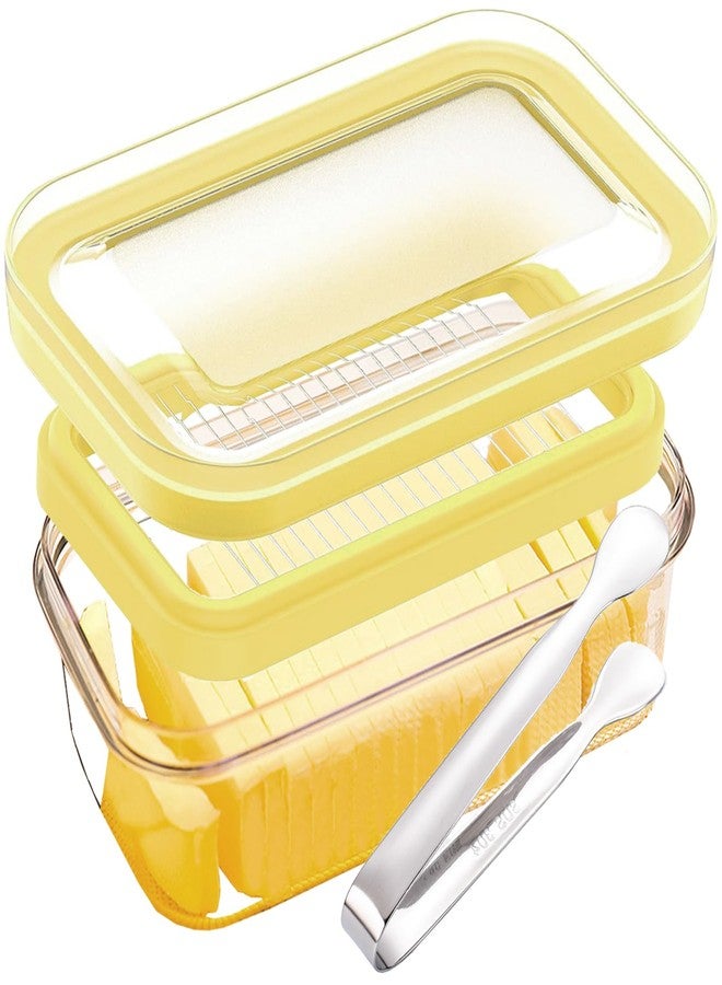 SMOTOT Butter Slicer Cutter Dish Airtight Box Stick Container Airtight Lid with 304 Stainless Steel Tweezer for Fridge Storage - Image 1