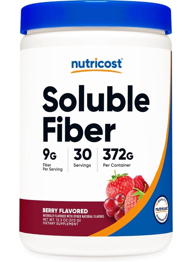 Nutricost ألياف نوتريكوست القابلة للذوبان (بنكهة التوت) 30 حصة - نباتي، غير معدل وراثيًا، خالي من الغلوتين - Image 1