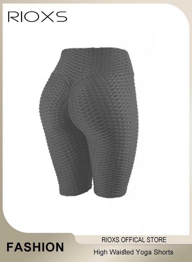 RIOXS Women's Shorts,High Waisted Tummy Control Shorts,Soft Comfy Short Leggings For Women,Ladies Stretch Training Short Pants For Yoga Athletic Workout Training,Biker Under Shorts  - Image 1