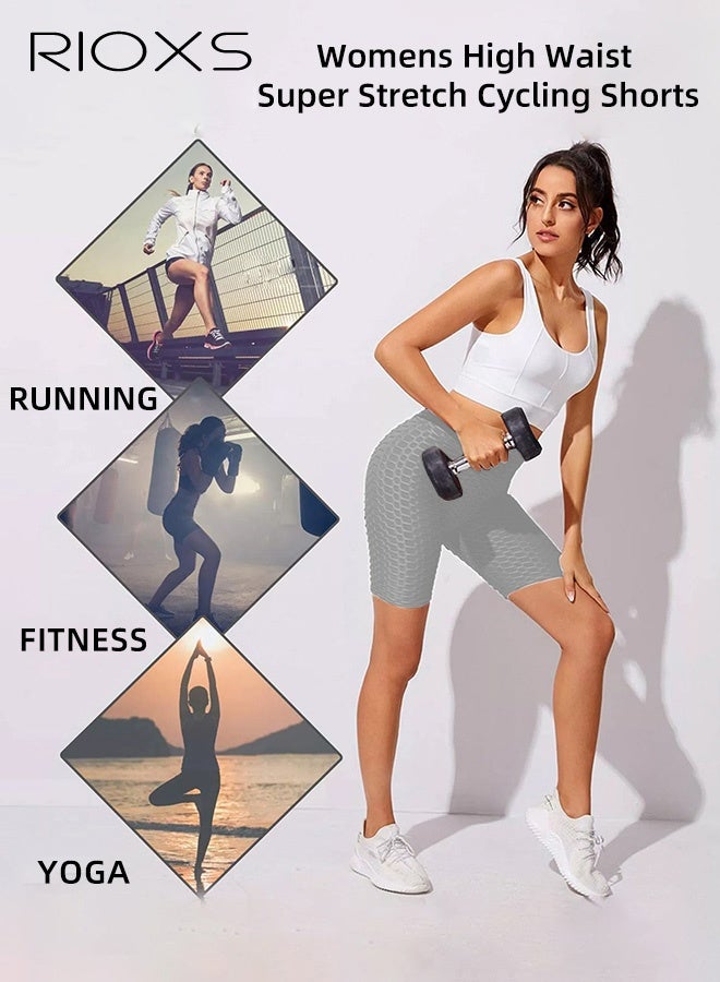 RIOXS Women's Shorts,High Waisted Tummy Control Shorts,Soft Comfy Short Leggings For Women,Ladies Stretch Training Short Pants For Yoga Athletic Workout Training,Biker Under Shorts - Image 3