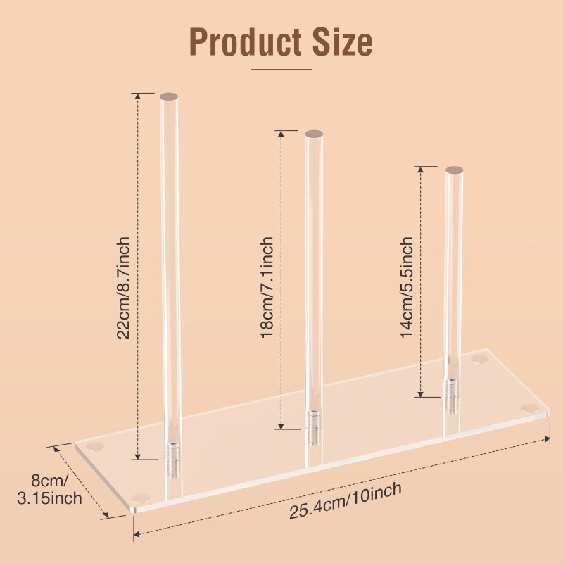 Suneerplay 3-Tiers Scrunchie Holder Stand, Acrylic Hair Ties Organizer, Clear Hair Bands Tower, Hair Elastics Storage Organizer, Hair Accessories Organizer, Scrunchie Display Holder for Women and Girls - Image 2