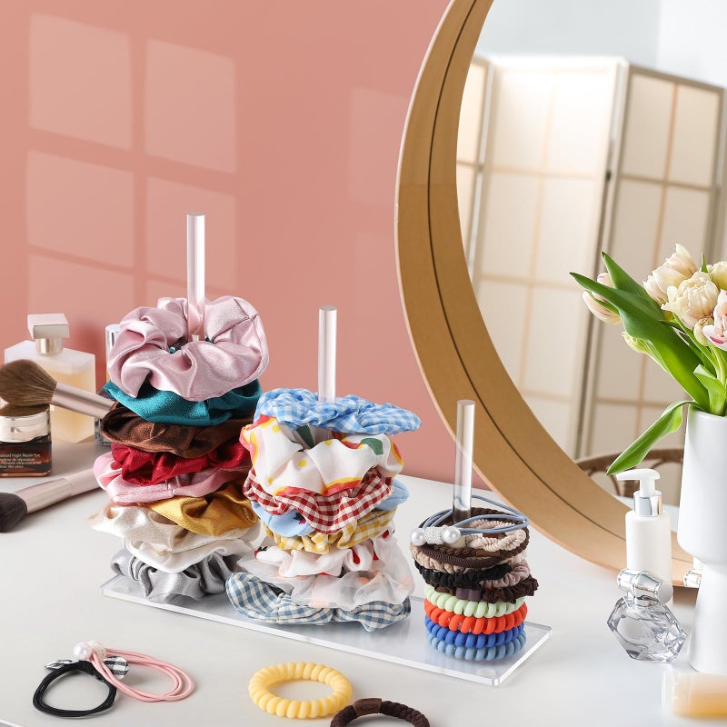 Suneerplay 3-Tiers Scrunchie Holder Stand, Acrylic Hair Ties Organizer, Clear Hair Bands Tower, Hair Elastics Storage Organizer, Hair Accessories Organizer, Scrunchie Display Holder for Women and Girls - Image 5