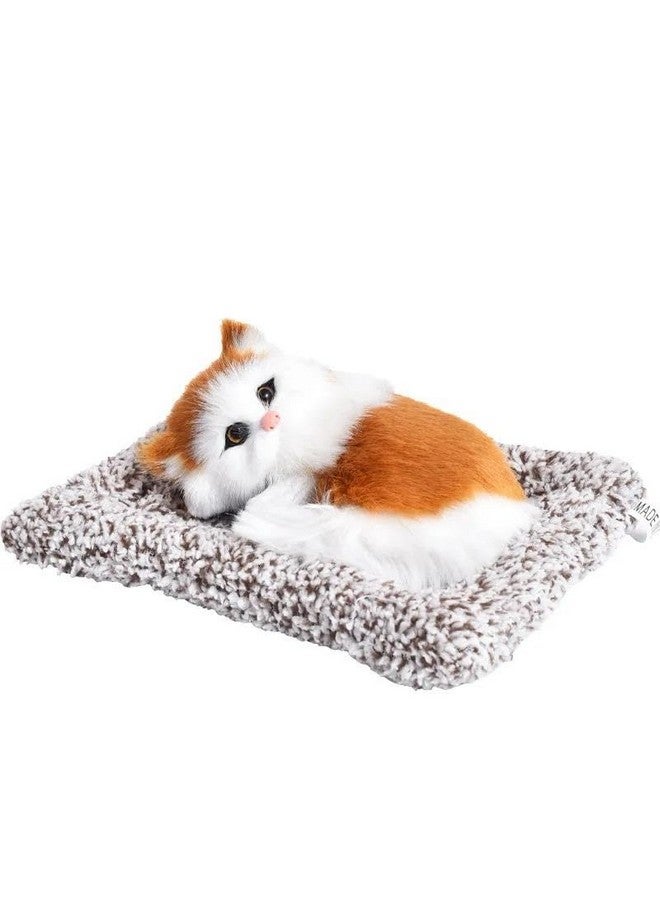 سكوبا لعبة قطط واقعية من القطيفة مع صوت مواء للأطفال، حيوان محشو فائق النعومة على لوحة قيادة السيارة باللون الرمادي، قطعة ديكور منزلية - Image 1