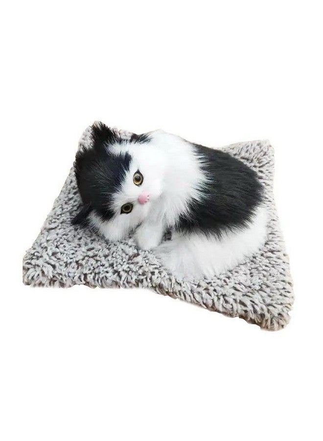 سكوبا لعبة قطط واقعية من القطيفة مع صوت مواء للأطفال، حيوان محشو فائق النعومة على لوحة قيادة السيارة باللون الرمادي، قطعة ديكور منزلية - Image 2