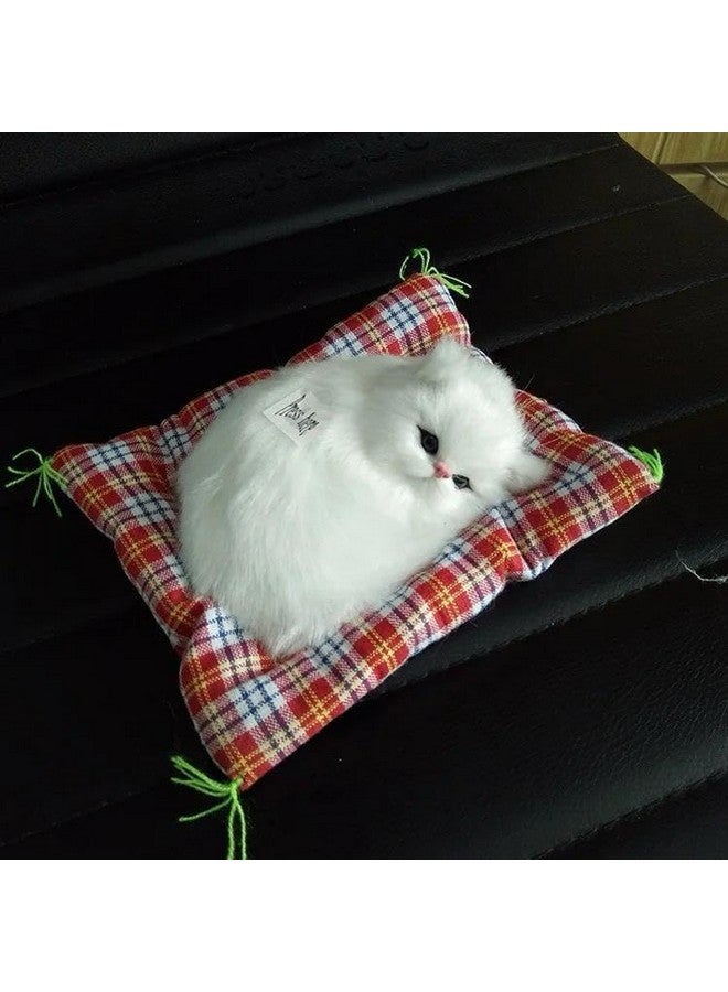 سكوبا لعبة قطط واقعية من القطيفة مع صوت مواء للأطفال، حيوان محشو فائق النعومة على لوحة قيادة السيارة باللون الرمادي، قطعة ديكور منزلية - Image 4