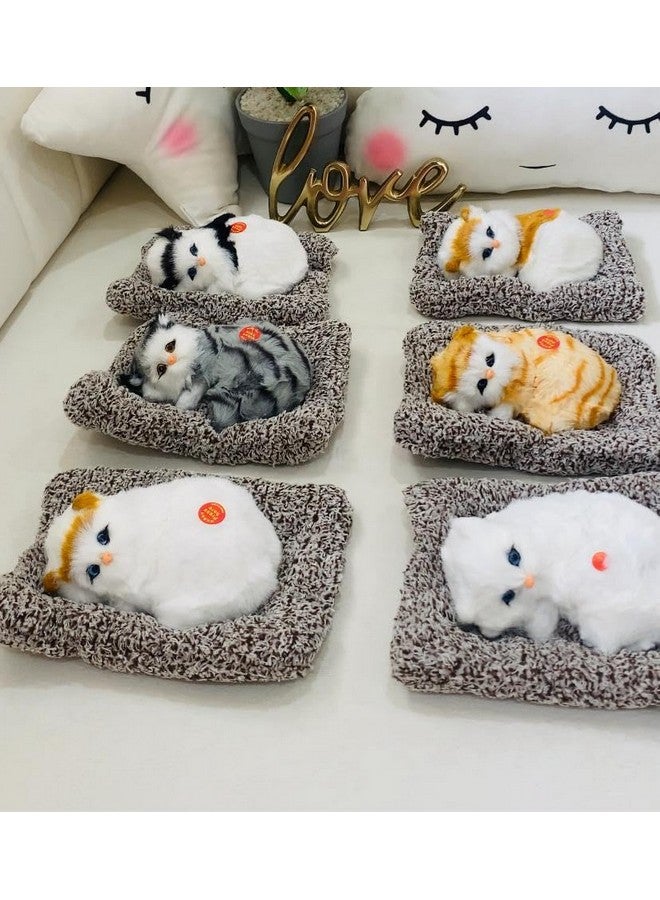 سكوبا لعبة قطط واقعية من القطيفة مع صوت مواء للأطفال، حيوان محشو فائق النعومة على لوحة قيادة السيارة باللون الرمادي، قطعة ديكور منزلية - Image 5