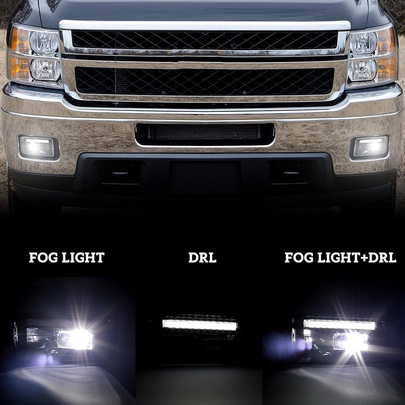 KEWISAUTO LED Fog Light with DRL for Chevy Silverado, Avalanche, Suburban, and Tahoe (2007-2014) - Image 3