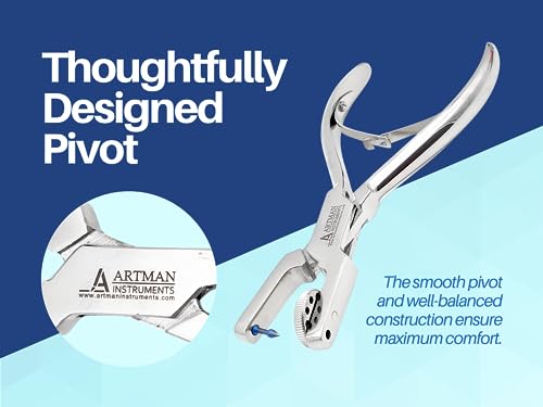 ARTMAN INSTRUMENTS Ainsworth Punch Pliers Titanium Tip for Rubber Dam Sheets, Leather Rotary Hand-Sewing Leather Punch Tool Different-Size Holes 0.8mm, 1.0mm 1.2mm 1.5mm and 2mm Rotary Punch - Image 4