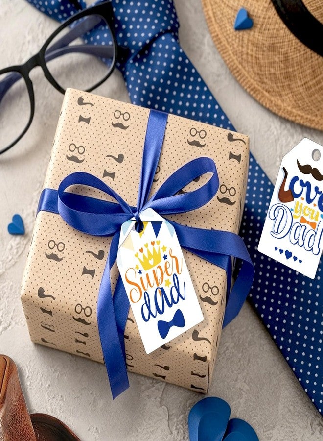Konsait Father's Day Tags, 60 Pack Kraft Paper Happy Fathers Day Gift Tags with String, Gifts Wrapping Accessories & Labels, DIY Crafts - Image 5