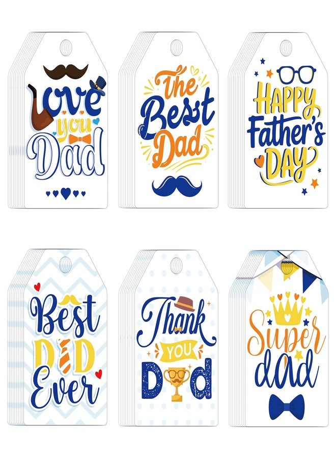 Konsait Father's Day Tags, 60 Pack Kraft Paper Happy Fathers Day Gift Tags with String, Gifts Wrapping Accessories & Labels, DIY Crafts - Image 1