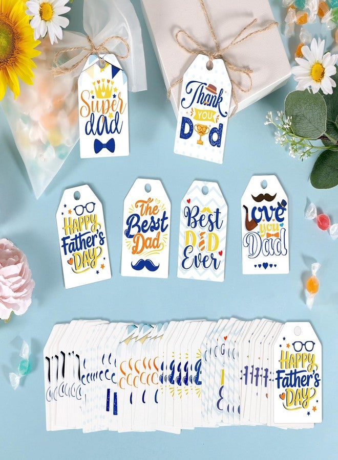 Konsait Father's Day Tags, 60 Pack Kraft Paper Happy Fathers Day Gift Tags with String, Gifts Wrapping Accessories & Labels, DIY Crafts - Image 4