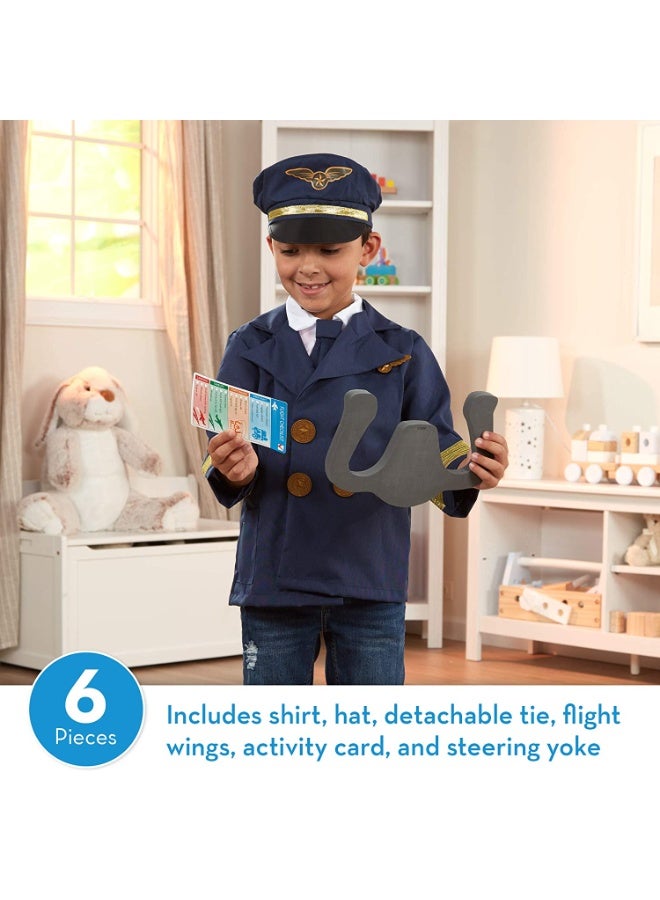 Kids Pilot Uniform Deluxe Costume Role Play Set with Jacket Trousers, Hat and Accessories for 3-8 years - Image 4