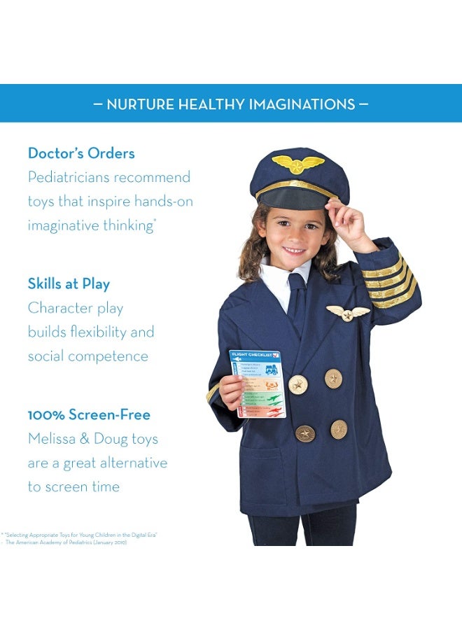 Kids Pilot Uniform Deluxe Costume Role Play Set with Jacket Trousers, Hat and Accessories for 3-8 years - Image 5