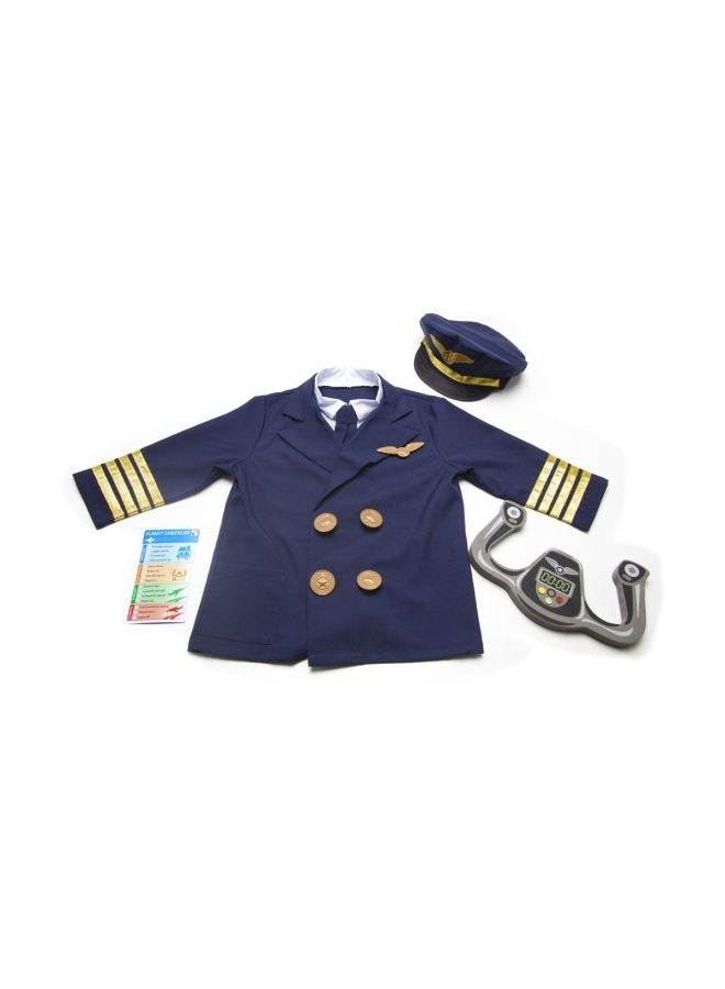 Kids Pilot Uniform Deluxe Costume Role Play Set with Jacket Trousers, Hat and Accessories for 3-8 years - Image 2