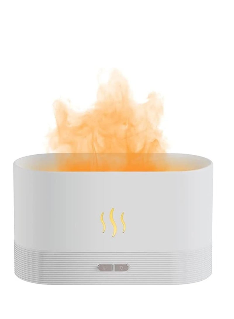 AKDC Humidifier Flame Aroma Diffuser Aromatherapy, 180ml (White) - Image 1