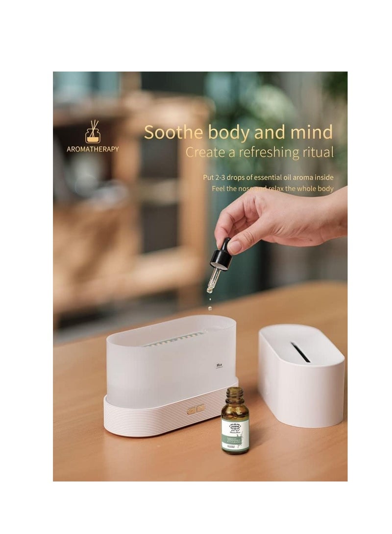 AKDC Humidifier Flame Aroma Diffuser Aromatherapy, 180ml (White) - Image 2